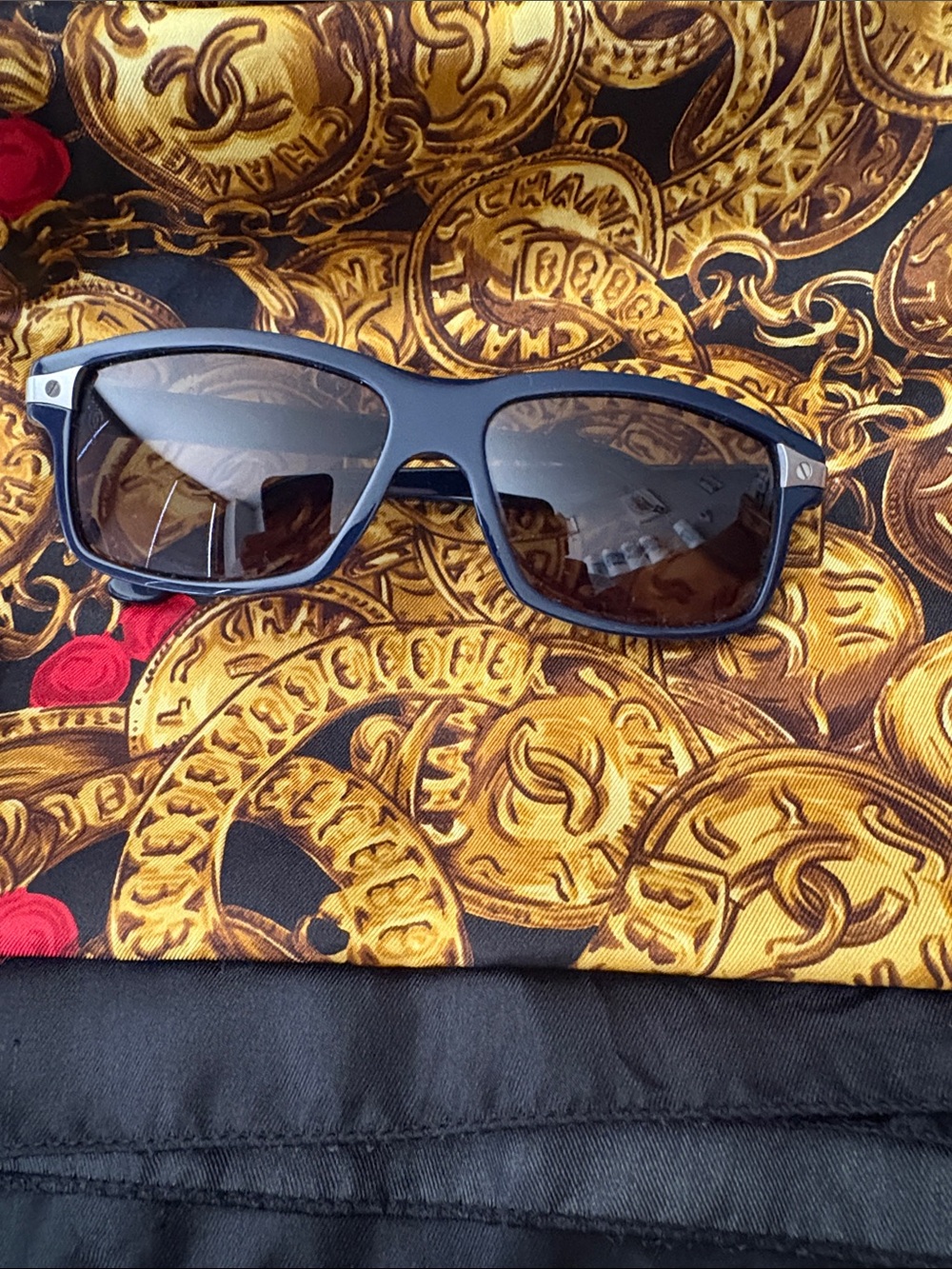 Cartier Men’s Black Sunglasses with Violet Reflective Lenses